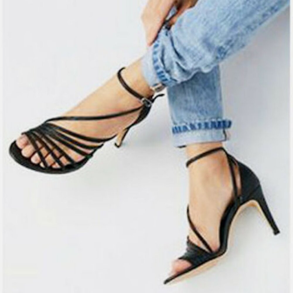 NWOB Free People Disco Fever Leather Strappy Heels